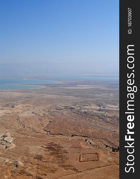 A camp of Romans, view from the Masada fortress