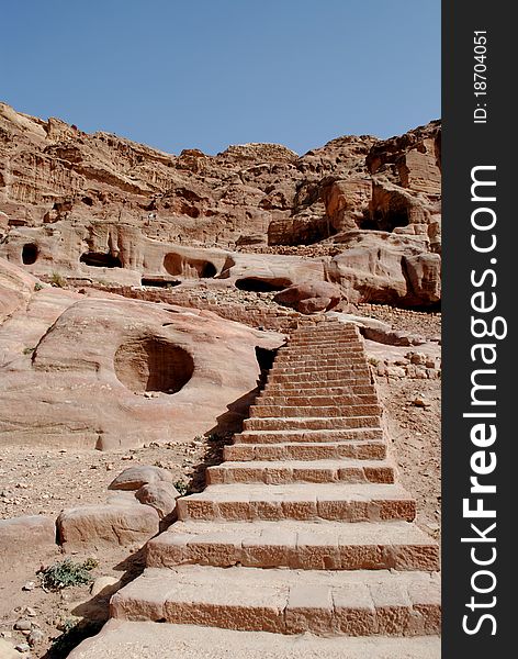 Ruins of ancient town Petra in Jordan. Ruins of ancient town Petra in Jordan