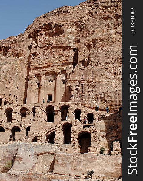 The ruins of the ancient city Petra, Jordan. The ruins of the ancient city Petra, Jordan