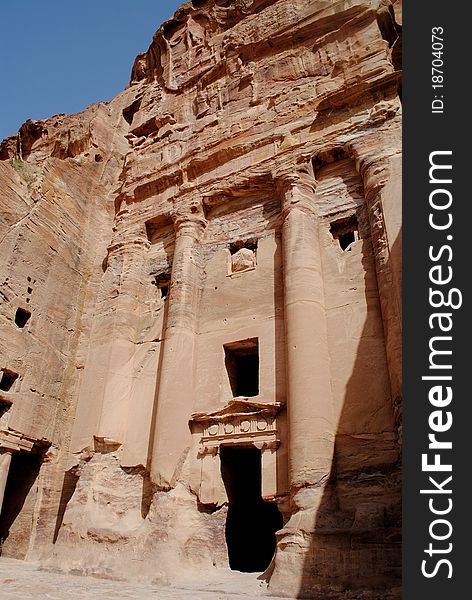 The ruins of the ancient city Petra, Jordan. The ruins of the ancient city Petra, Jordan