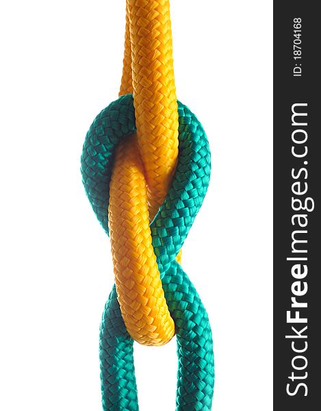 Rope With Marine Knot On White Background.