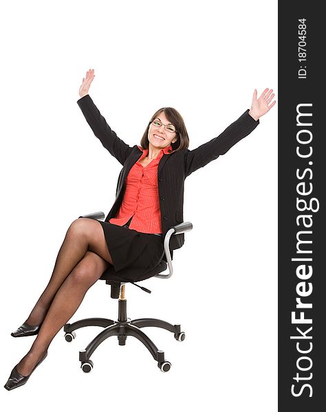 Business woman on white background. Business woman on white background