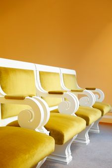 Row Of Yellow Armchairs. Royalty Free Stock Image Row Of Yellow Armchairs. Royalty Free Stock Image