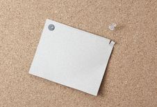 Sheet Of Paper Attached To A Pushpin Noticeboard. Royalty Free Stock Photos Sheet Of Paper Attached To A Pushpin Noticeboard. Royalty Free Stock Photos