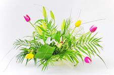 Bouquet With Lily & Tulips Royalty Free Stock Photo Bouquet With Lily & Tulips Royalty Free Stock Photo