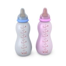 Two Ten Ounce Milk Bottles For Babies Stock Images