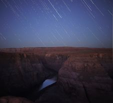 Starstreaks Over Horseshoe Bend Royalty Free Stock Image Starstreaks Over Horseshoe Bend Royalty Free Stock Image