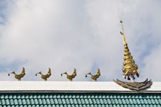 Top Of Thai Church With Cloudy Royalty Free Stock Photography