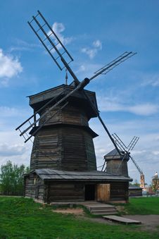 Wooden Windmills. Royalty Free Stock Photo Wooden Windmills. Royalty Free Stock Photo