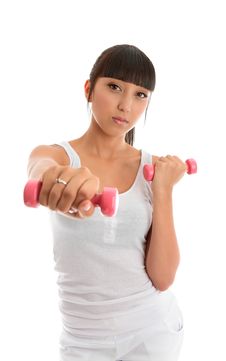 Fitness Girl With Hand Weights Stock Photo Fitness Girl With Hand Weights Stock Photo