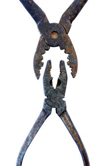 Old Rusty Tools, Pliers, Pincers Stock Photo Old Rusty Tools, Pliers, Pincers Stock Photo