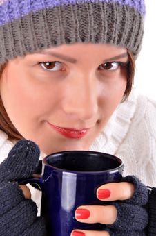 Happy Beautiful Woman Drinking Coffee Stock Photo Happy Beautiful Woman Drinking Coffee Stock Photo