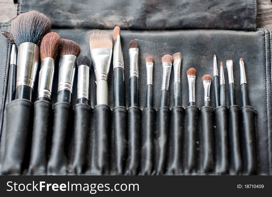 Used make up brushes