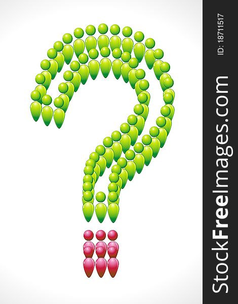 Illustration of human icon forming question mark