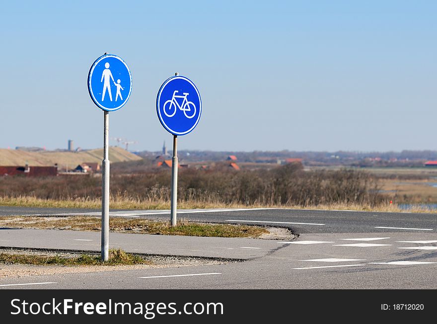 Signs for cycling and walking