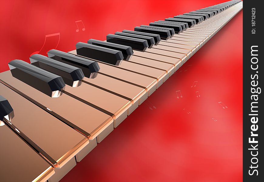 3d illustration of endless gold keyboard on isolate background. 3d illustration of endless gold keyboard on isolate background