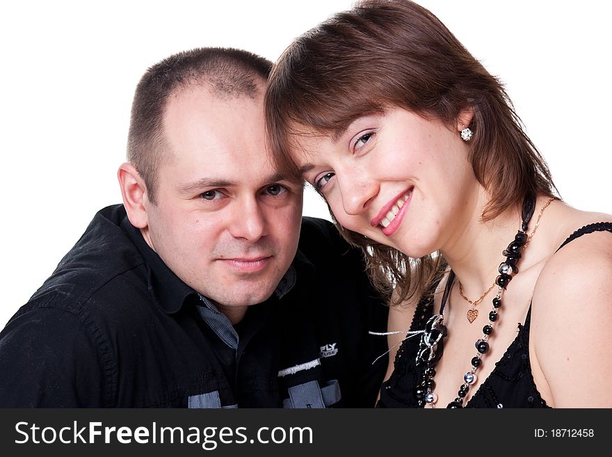 Portrait of a beautiful young happy smiling couple