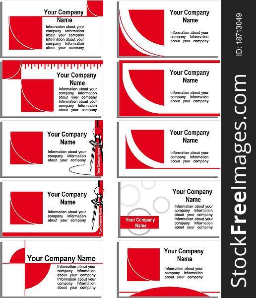 Business card with a red graphic elements