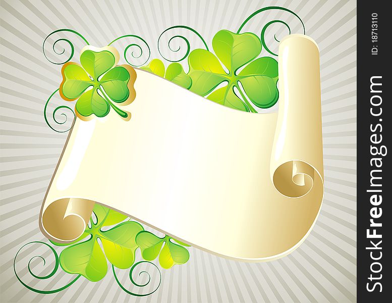 Patrick s Day illustration with  scroll