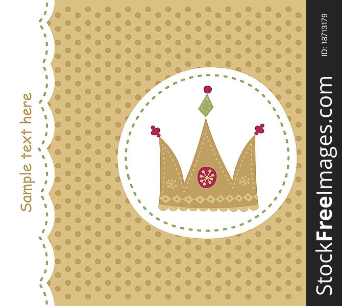 Greeting card with royal crown