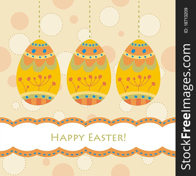 Easter card with traditional eggs