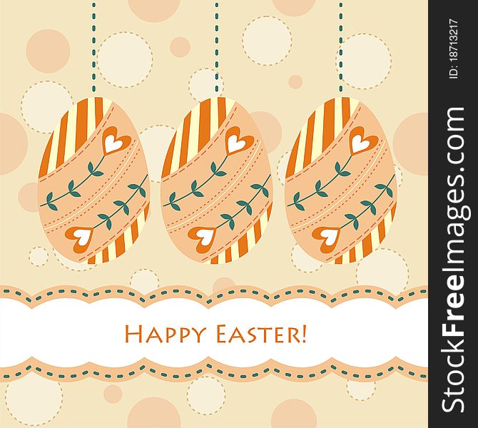 Easter card with traditional eggs