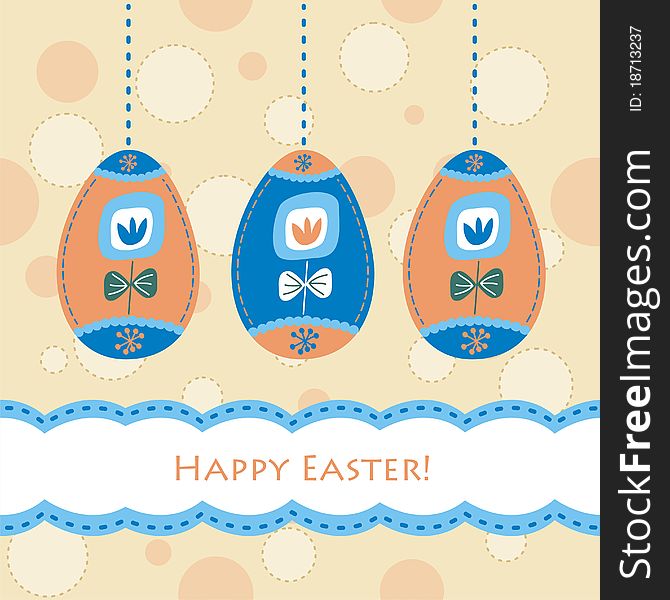 Easter card with traditional eggs