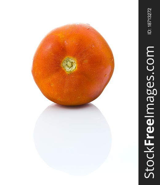 A tomato isolated on white background