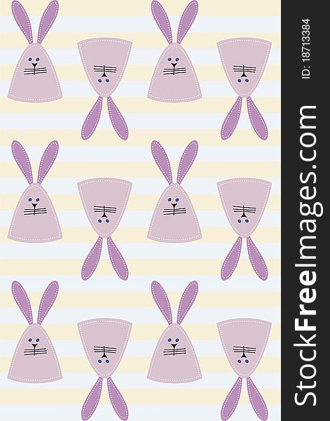 Seamless pattern with purple Easter bunny. Seamless pattern with purple Easter bunny