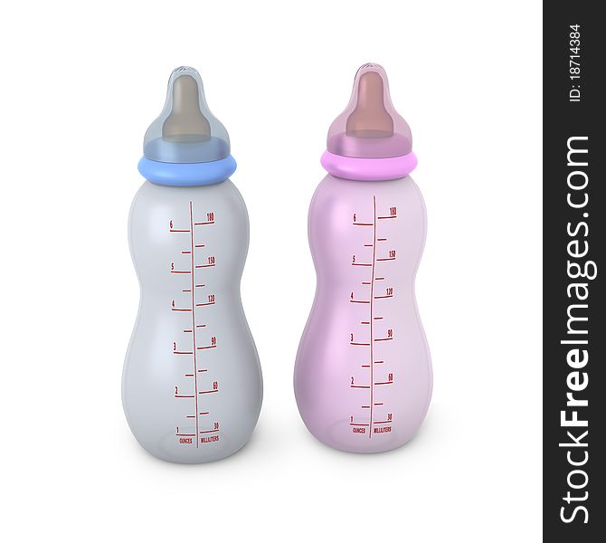 Two Ten Ounce Milk Bottles For Babies