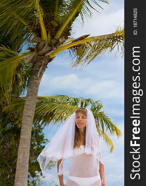 Bride On A Tropical Beach