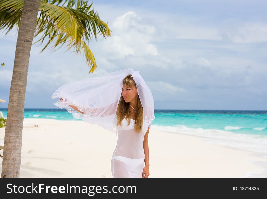 Bride On A Tropical Beach