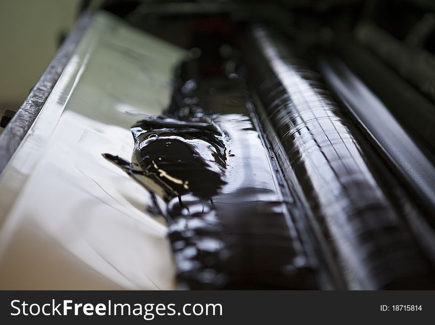 Black color in the printing process the printing press