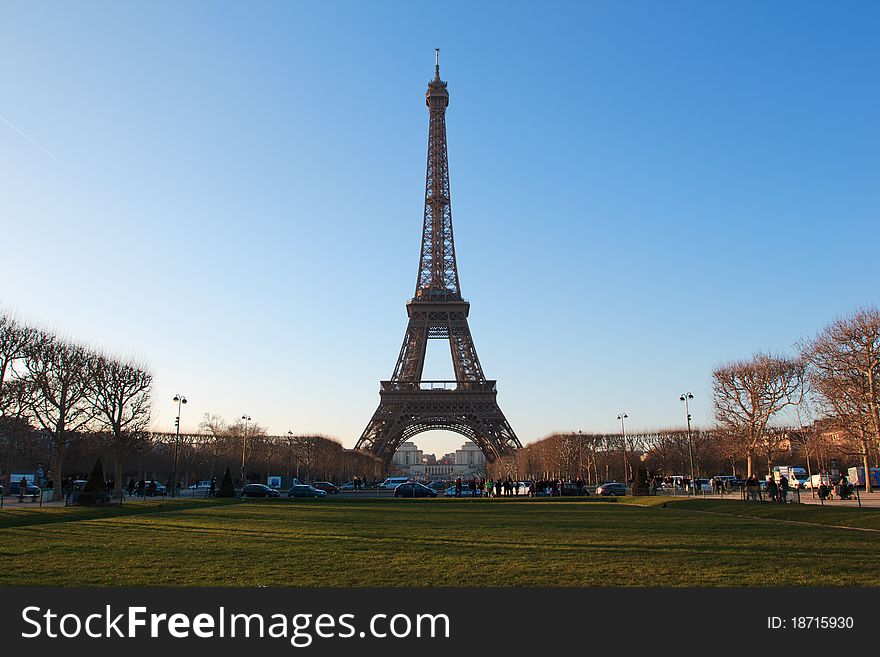 Eiffel Tower in Paris France viewed form trocadero