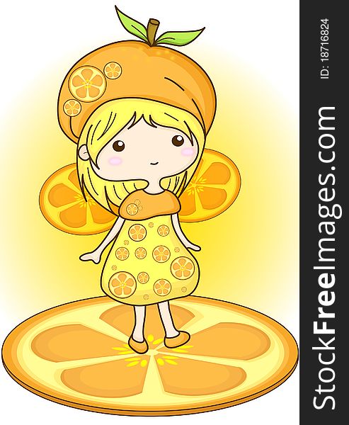 A Illustration of orange girl