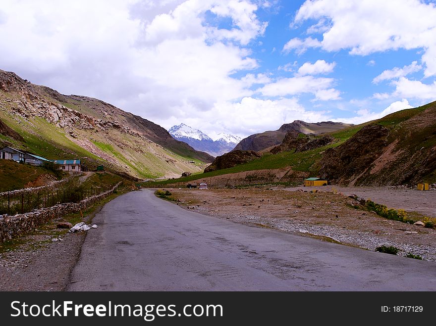 A beautiful road leading to a scenic filled location of Himalaya. A beautiful road leading to a scenic filled location of Himalaya.