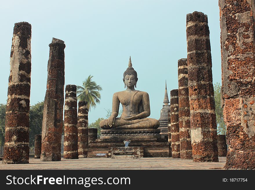 Ancient Buddha in Sukhothai, Thailand