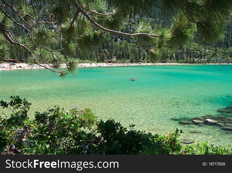 Shallow clear water of Lake Tahoe