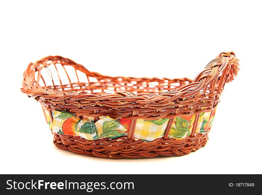 Wooden basket on isolated background