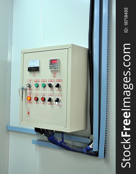 Power switch on electricity control panel