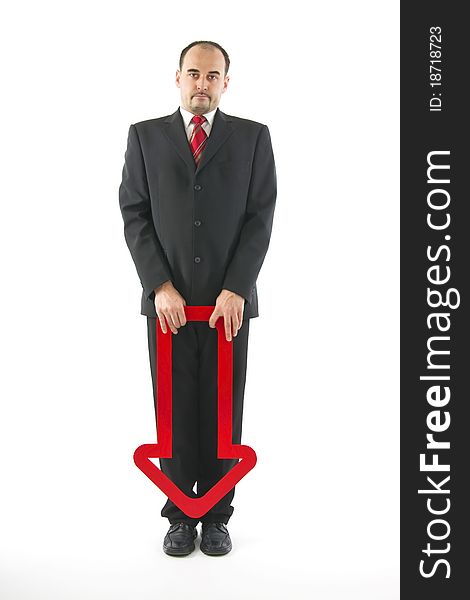 Businessman with arrow.