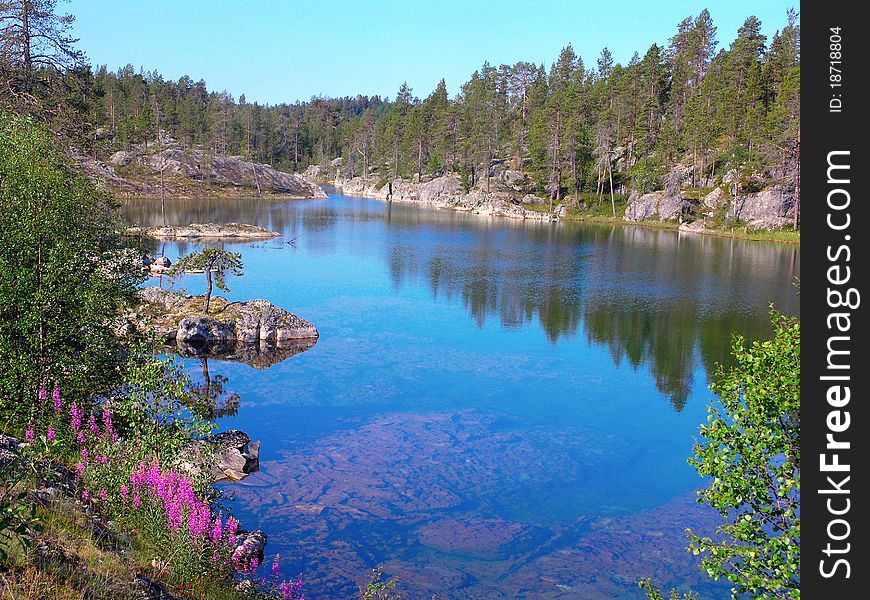 Beautiful blue lake in the Norwegian mountains. Beautiful blue lake in the Norwegian mountains