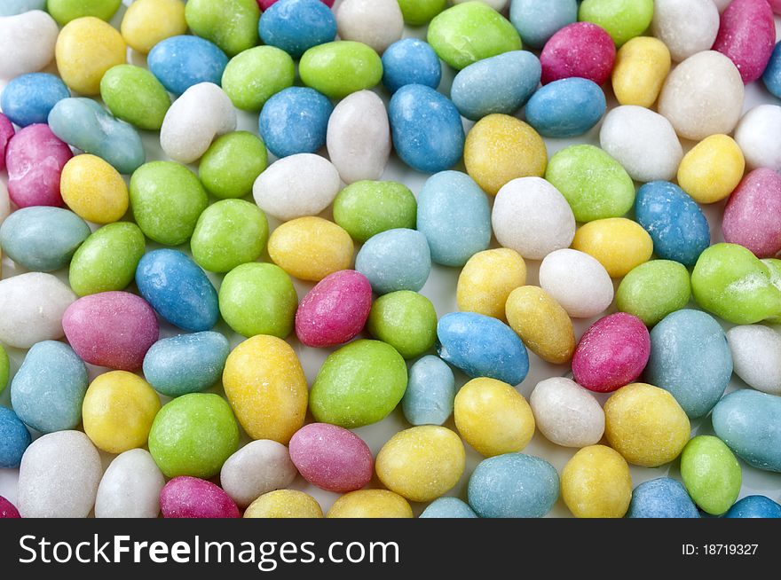 Lots of colorful candy on a background