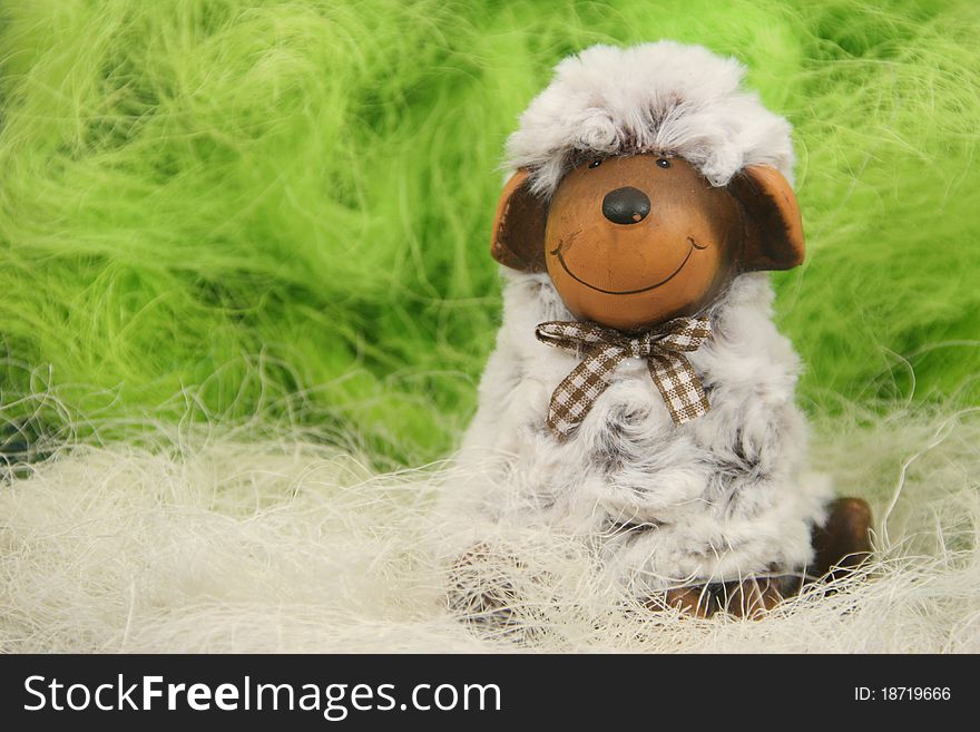 Cute easter sheep in a nest. Cute easter sheep in a nest.