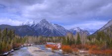 Rocky Mountain River Panorama Stock Image Rocky Mountain River Panorama Stock Image