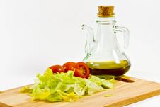 Olive Oil And Salad Royalty Free Stock Photography