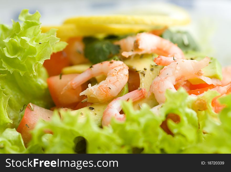 Salad With Shrimps And Avocado