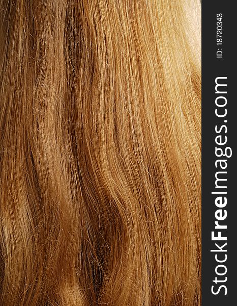 Natural long fair hair are photographed closely. Natural long fair hair are photographed closely.