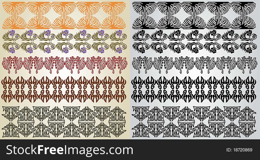 There are some art nouveau pattern element