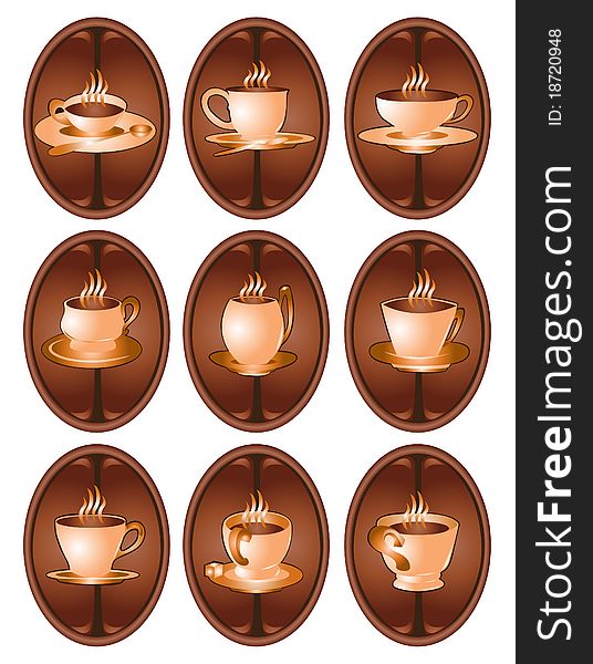 There are many coffee cup web icon. There are many coffee cup web icon